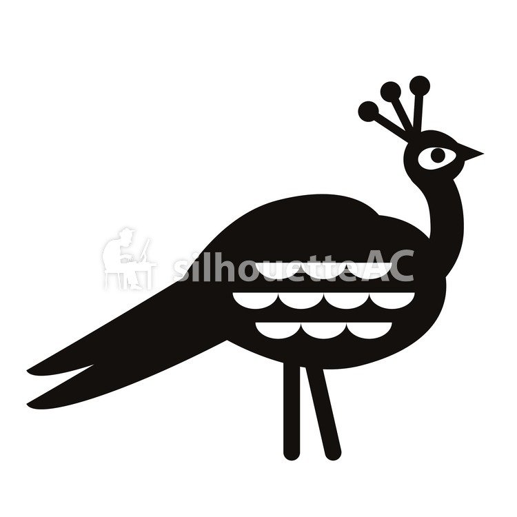 750x750 Free Silhouette Vector Peacock Crest To Take