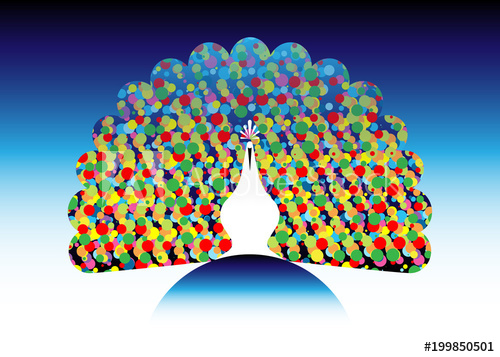 500x357 Peacock Icon Silhouette Logo Design Vector Template Linear Style