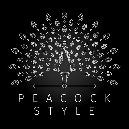 450x450 Thin Line Peacock Logo Outline Peacock Label With Luxurious