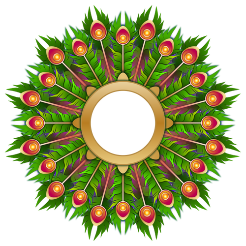 500x500 Vector Clip Art Of Peacock Feather Wreath
