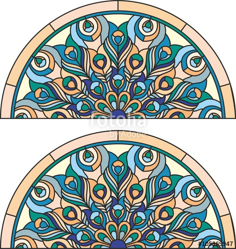 473x500 Peacock Tail Stained Glass Stock Image And Royalty Free Vector