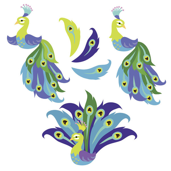 600x600 Peacock Vector Illustration Art Print