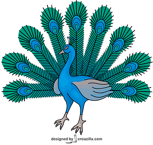 300x285 Cartoon Peacock Vector Free Download Creazilla