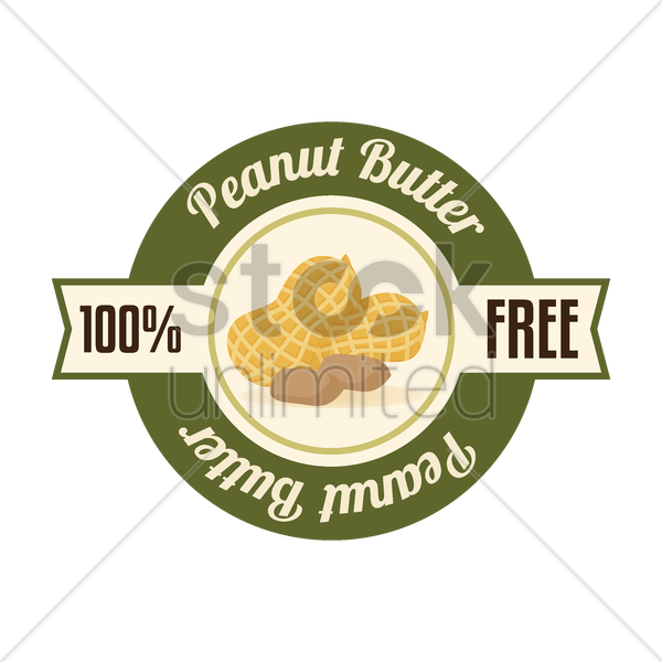 600x600 Peanut Butter Free Label Vector Image