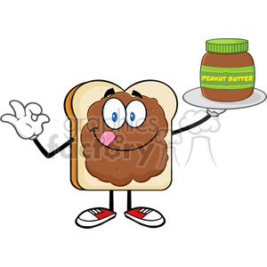300x300 Royalty Free Rf Clipart Illustration Bread Slice Cartoon Character