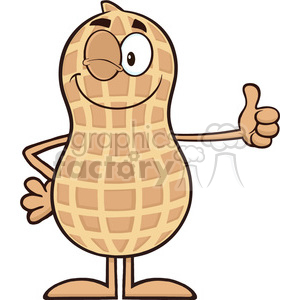300x300 Royalty Free Rf Clipart Illustration Winking Peanut Cartoon