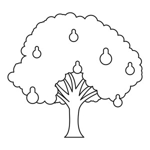 300x300 Pear Tree Icon Outline Illustration Of Pear Tree Vector Icon