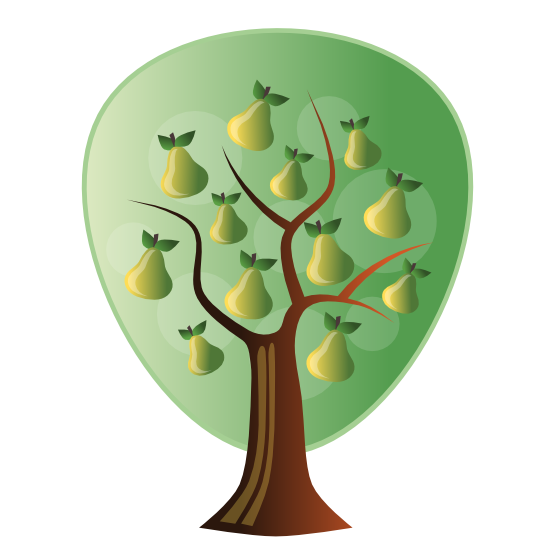 555x555 Pear Tree Vector Black And White Stock