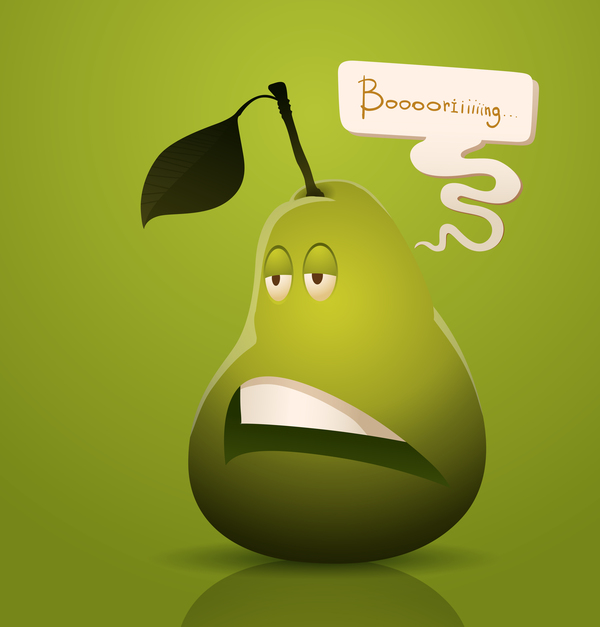 600x627 Bored Cartoon Pear Vector Free Download