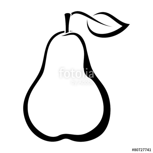 500x500 Pear Vector Black Contour Stock Image And Royalty Free Vector