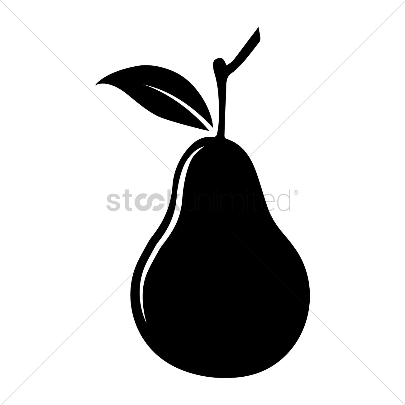 1300x1300 Silhouette Of Pear Vector Image