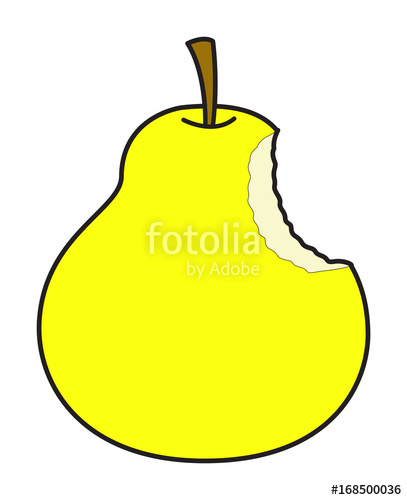 407x500 Eaten Fresh Pear Vector Stock Image And Royalty Free Vector