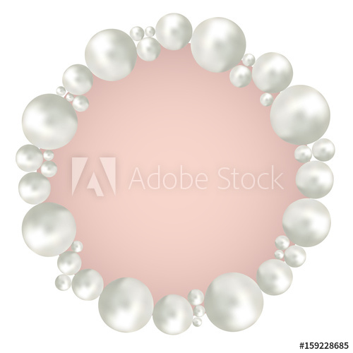 500x500 Pearl Beads Frame Isolated On White Background Jewellery Bracelet