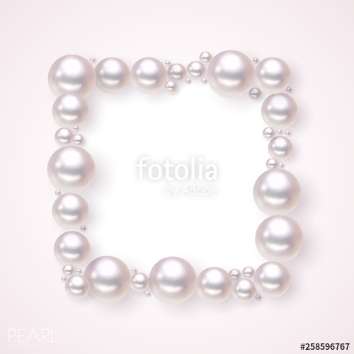 500x500 Pearl Frame Background Vector Fashion Pearls Border For Wedding