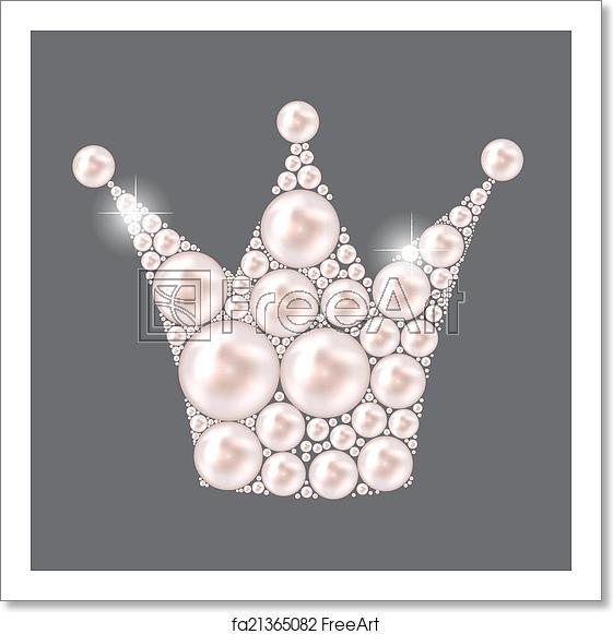 561x581 Free Art Print Of Princess Crown Pearl Background Vector