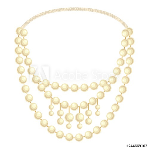 500x500 Fashion Pearl Necklace Icon Cartoon Of Fashion Pearl Necklace