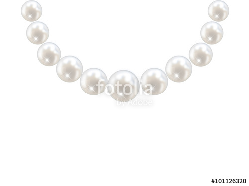 500x374 Pearl Necklace Isolated Vector Stock Image And Royalty Free