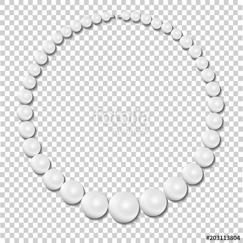 500x498 Pearl Necklace On Transparent Background, Stock Illustration