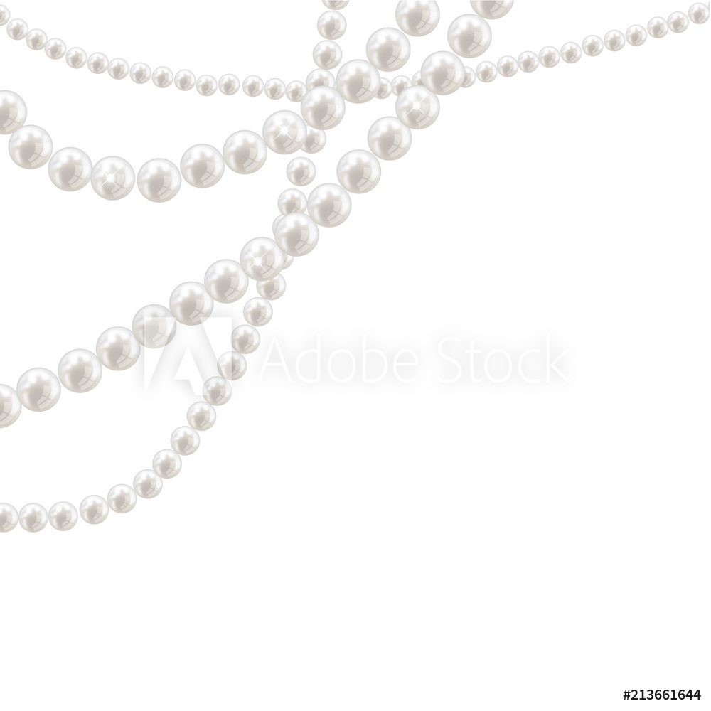 1000x1000 Photo Art Print Vector Pearl Necklace On Light Background