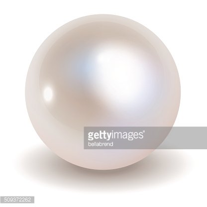 416x416 Pearl Vector With Shadow On A White Premium Clipart