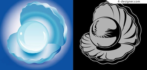 Designer Mussel And Pearl Vector 600x285 Designer Mussel And Pearl Vector