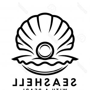 300x300 Photostock Vector Pearl In Sea Shell Vector Icon Outline