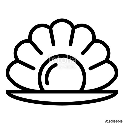500x500 Sea Shell Pearl Icon Outline Illustration Of Sea Shell Pearl