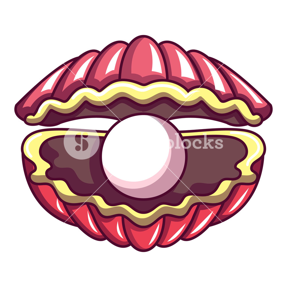 1000x1000 Shell With Pearl Icon Cartoon Illustration Of Shell With Pearl