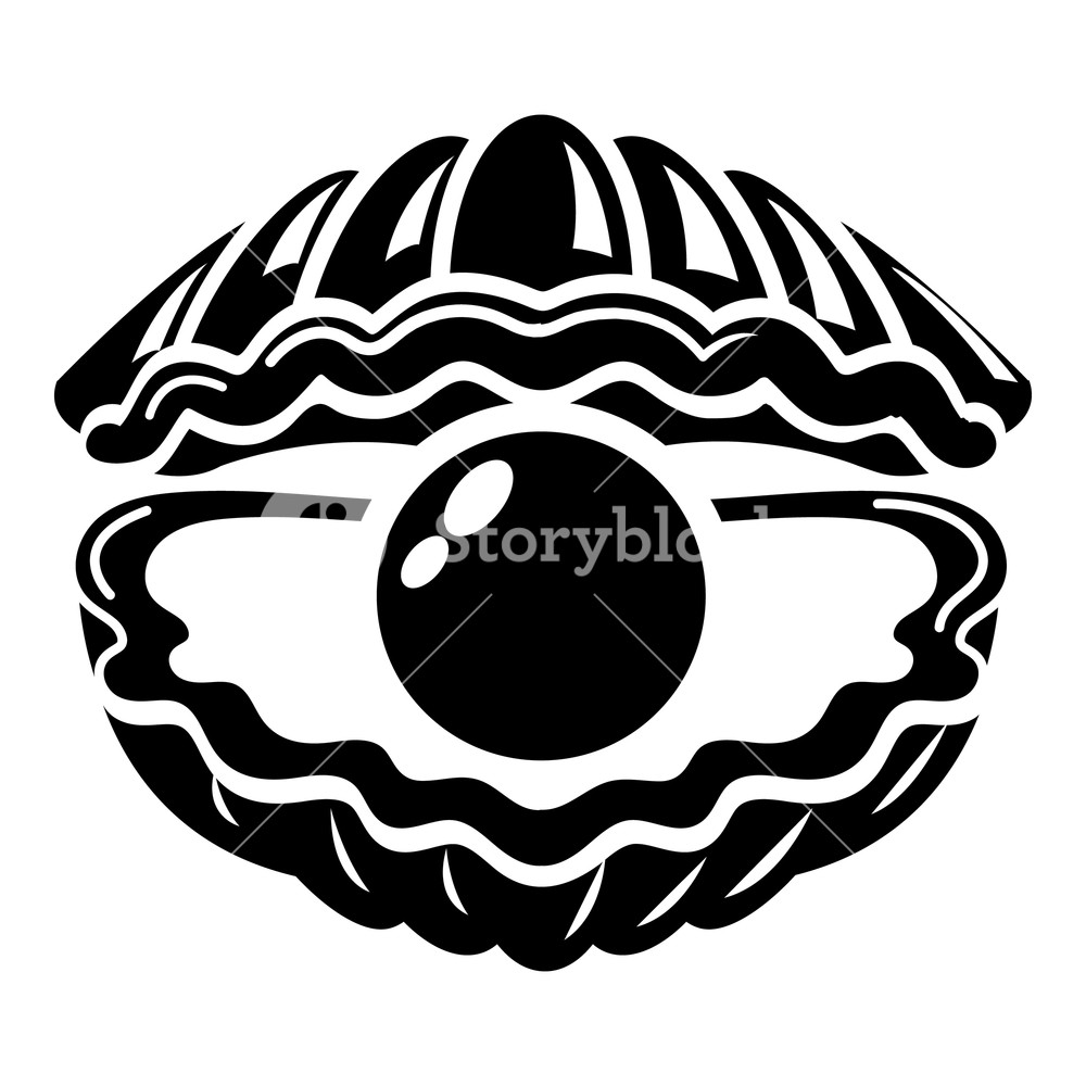 1000x1000 Shell With Pearl Icon Simple Illustration Of Shell With Pearl