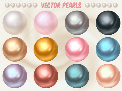 400x300 Vector Pearls In Different Colors