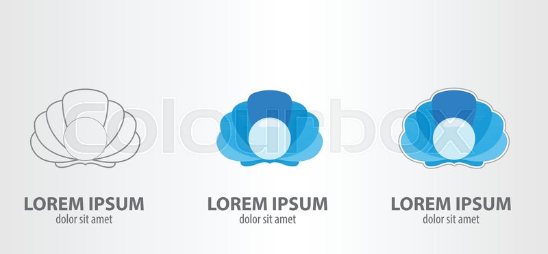 800x371 Logo Shell With A Pearl Vector Stock Vector Colourbox