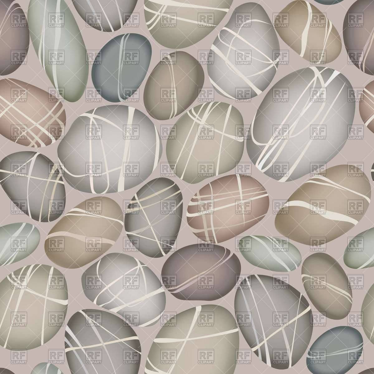 1200x1200 Sea Pebbles Under Water Seamless Pattern Vector Image