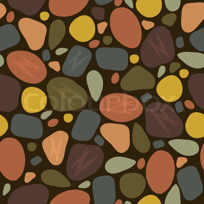 800x800 Vector Abstract Seamless Pattern With Sea Stones, Pebbles Stock