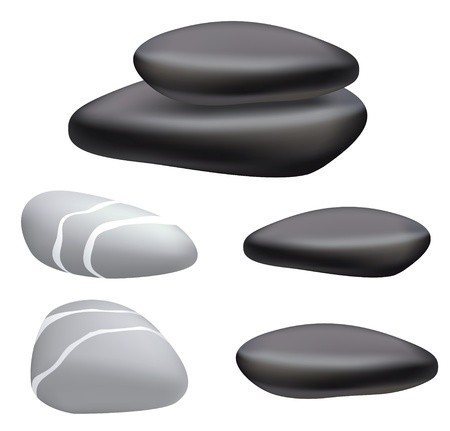 450x431 Dark And Gray Pebbles On A White Background Vector Illustration