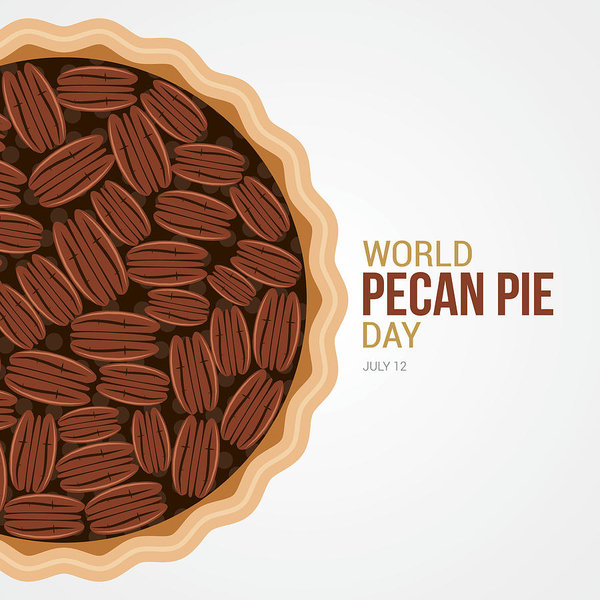 600x600 World Pecan Pie Day Vector Illustration Art Print