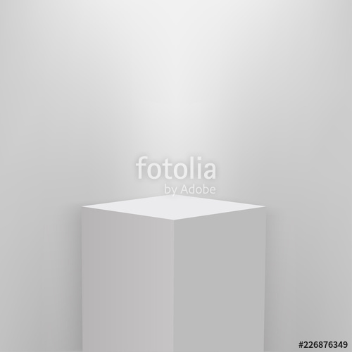 500x500 Product Presentation Podium, White Stage, Empty White Pedestal