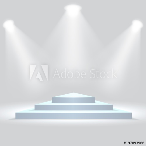 500x500 Triangle Podium Illuminated