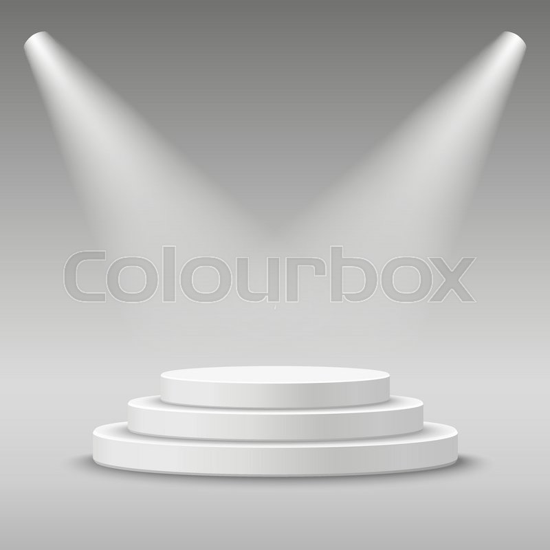 800x800 Illuminated Round White Stage Podium Stock Vector Colourbox