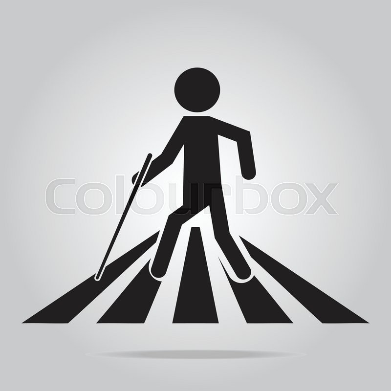Blind Man Pedestrian Crossing Stock Vector Colourbox 800x800 Blind Man Pedestrian Crossing Stock Vector Colourbox