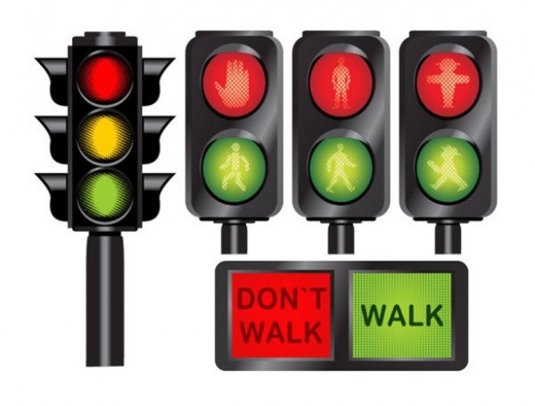Traffic Signal Light Pedestrian Vector Icons Set 600x455 Traffic Signal Light Pedestrian Vector Icons Set