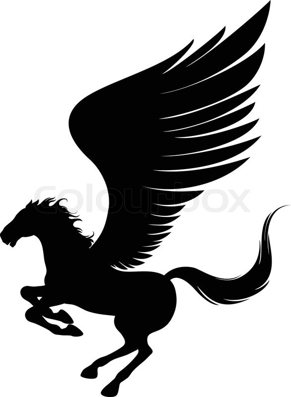 586x800 Power Pegasus With Wings Vector Stock Vector Colourbox