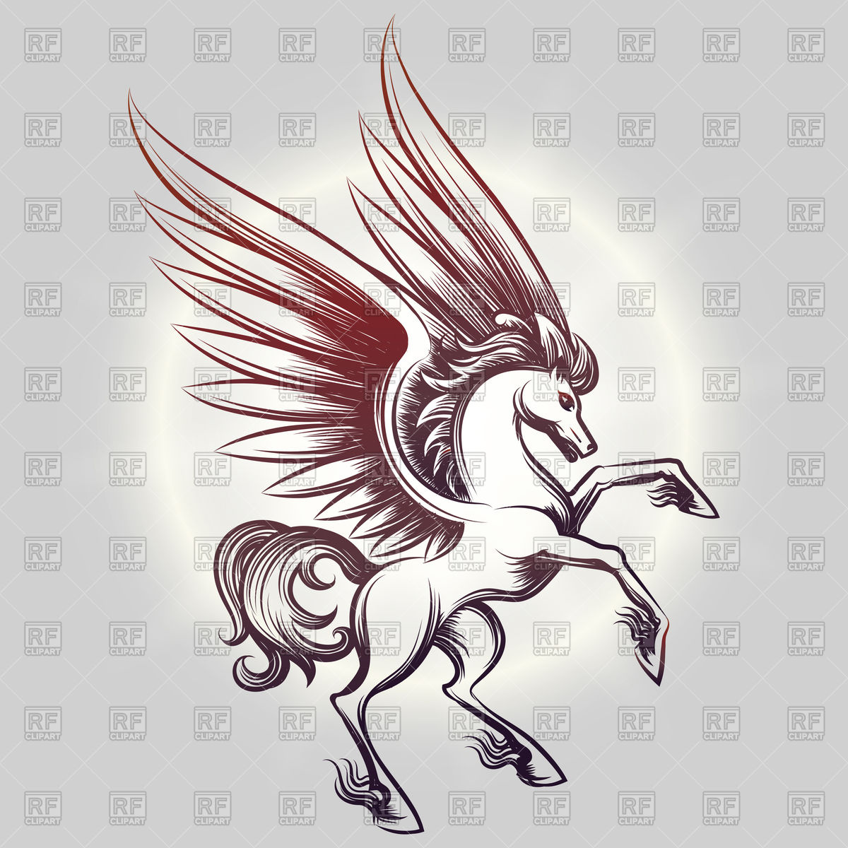 1200x1200 Sketched Pegasus Vector Image Of Plants And Animals Vectortatu