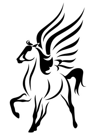 307x450 Beautiful Pegasus Vector Illustration