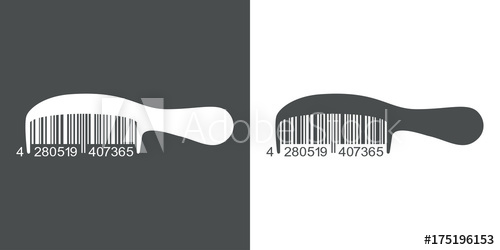 500x250 Icono Plano Codigo De Barras Peine Gris Y Blanco