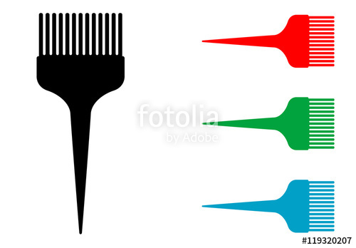 500x348 Icono Plano Peine Para Tinte Varios Colores Stock Image