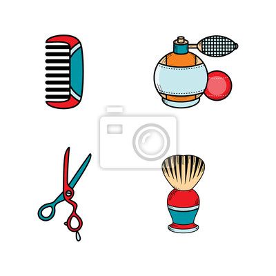 400x400 Vector Conjunto De Herramientas De Plana Tijeras, Peine
