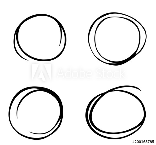 500x464 Hand Drawn Circle Sketch Set Doodle Pencil Line Vector Hand Drawn