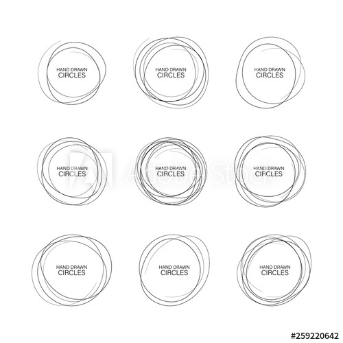 Set Hand Drawn Ovals, Felt Tip Pen Circles Rough Vector Frame 500x500 Set Hand Drawn Ovals, Felt Tip Pen Circles Rough Vector Frame
