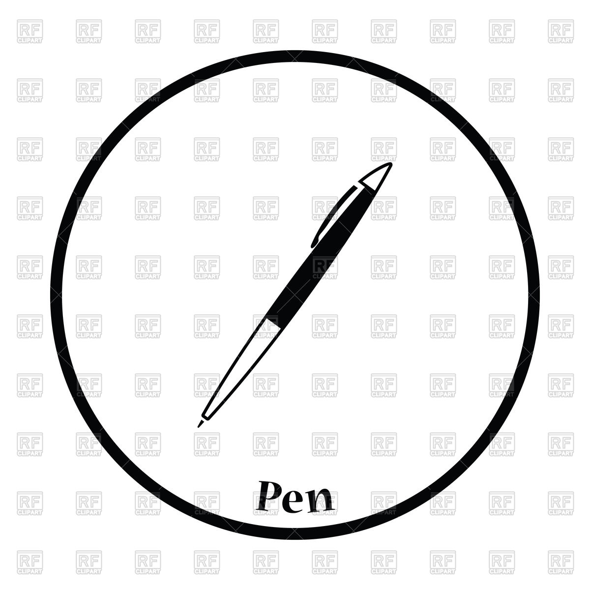 Thin Circle Design Of Pen Icon Vector Image Of Icons And Emblems 1200x1200 Thin Circle Design Of Pen Icon Vector Image Of Icons And Emblems