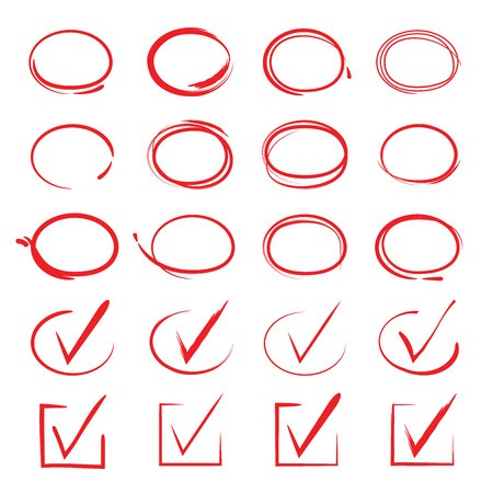 Red Highlight Pen Circle And Check Marks Royalty Free Vector Graphics 450x450 Red Highlight Pen Circle And Check Marks Royalty Free Vector Graphics